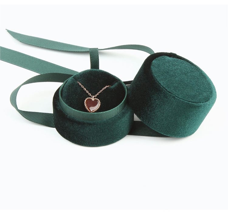 Shelltier EMILIA DEEP GREEN RIBBON JEWELRY BOX