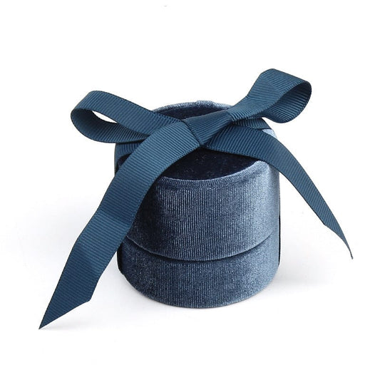 Shelltier EMILIA NAVY BLUE RIBBON JEWELRY BOX