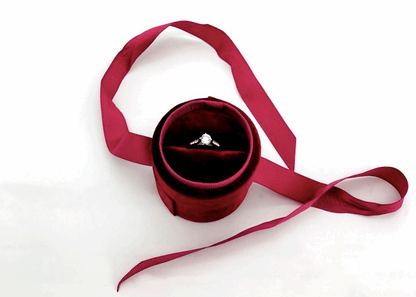 Shelltier EMILIA RED WINE RIBBON JEWELRY BOX