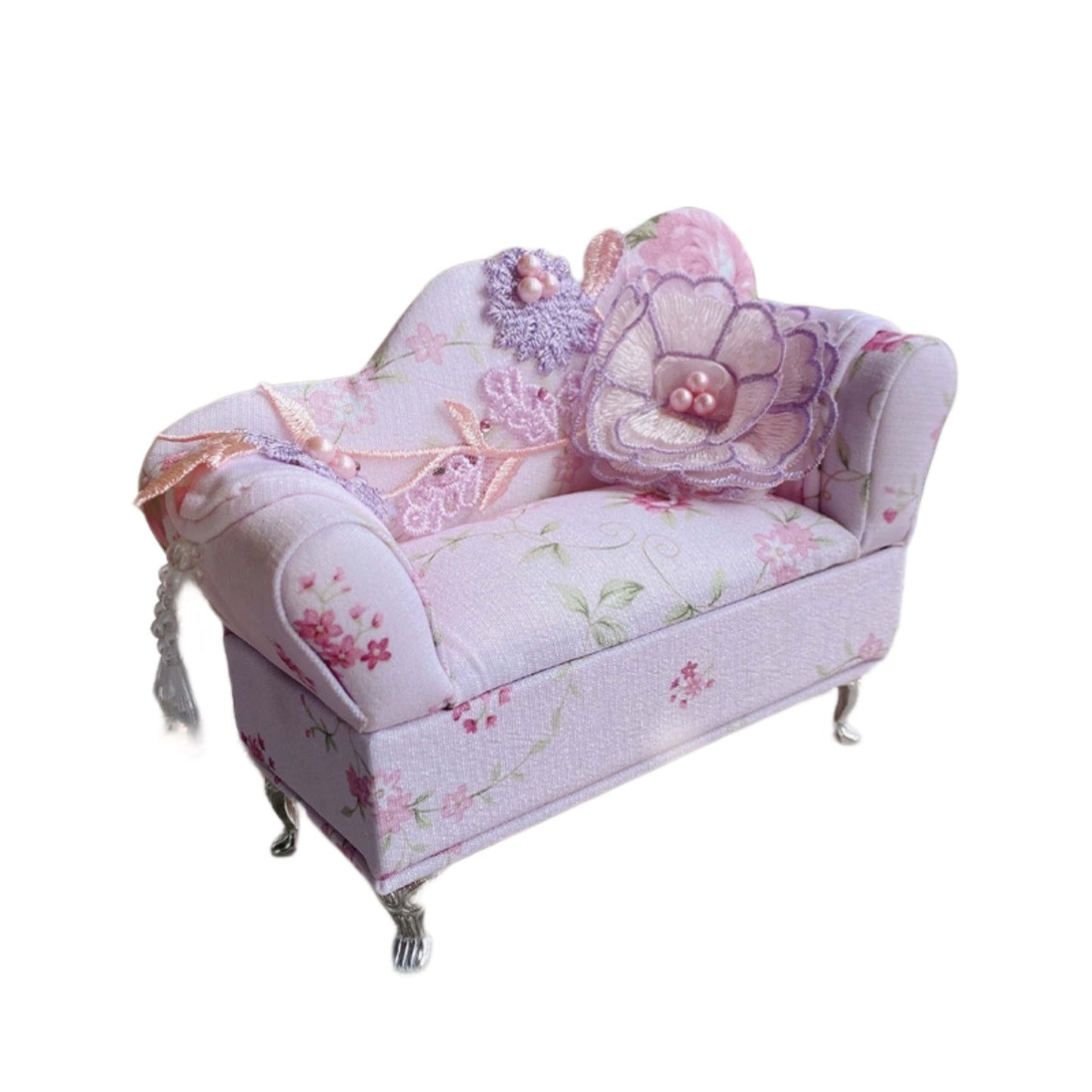 Shelltier ROSIE EMBROIDERY CHAISE JEWELRY BOX