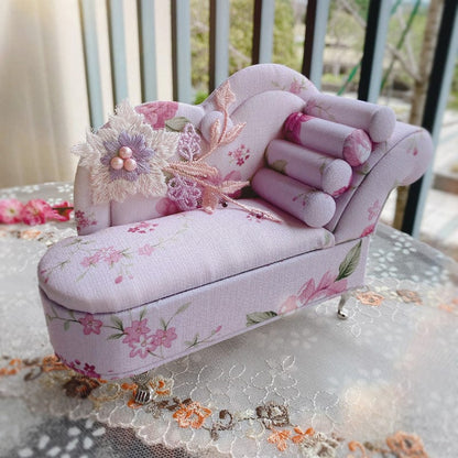 Shelltier ROSIE EMBROIDERY SOFA JEWELRY BOX