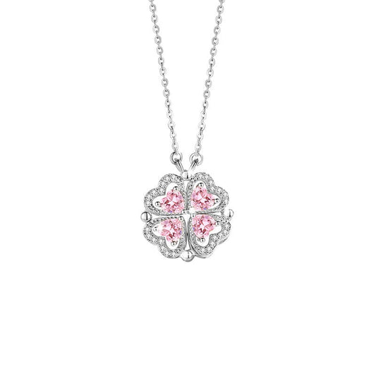 Shelltier HEART CLOVER PLATINUM NECKLACE