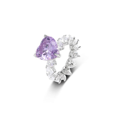 Shelltier 6 / Amethyst Platinum Plated AMELIA RING