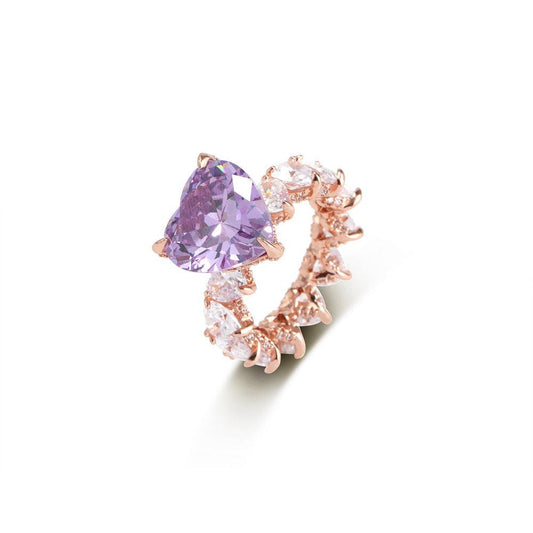 Shelltier 6 / Amethyst Rose Gold Plated AMELIA RING