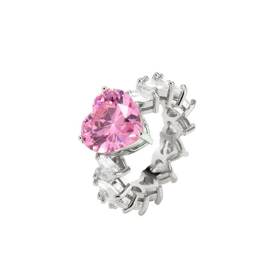 Shelltier 6 / Morganite & Diamond Platinum Plated CORDELIA RING