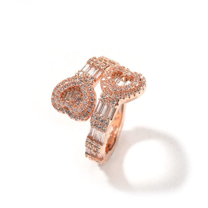 Shelltier 6 / Rose Gold DOUBLE HEART RING