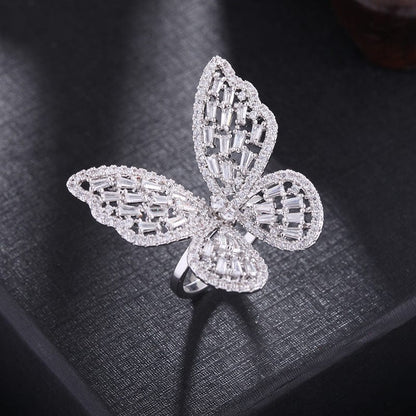 Shelltier Adjustable Ring / Platinum PIXIE BUTTERFLY RING