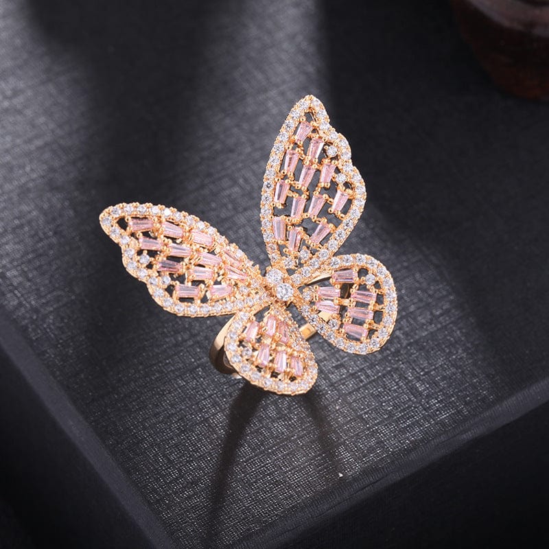 Shelltier Adjustable Ring / Rose Gold PIXIE BUTTERFLY RING