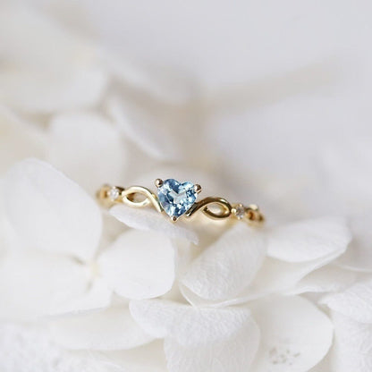 Shelltier Aquamarine / Gold / 5 VALENTINA RING | 3 COLORS