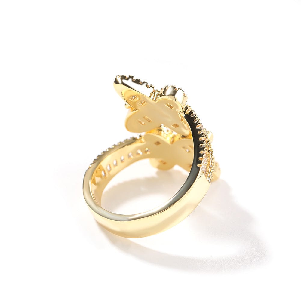 Shelltier BAGUETTE BUTTERFLY RING