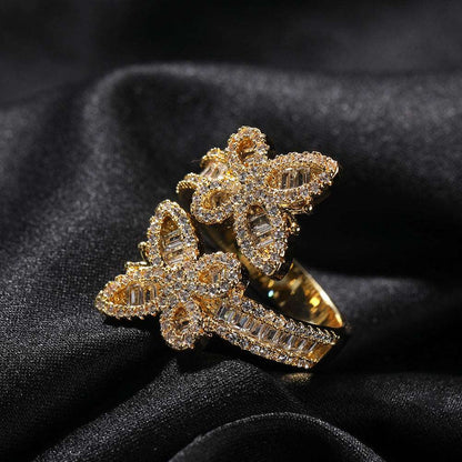 Shelltier BAGUETTE BUTTERFLY RING