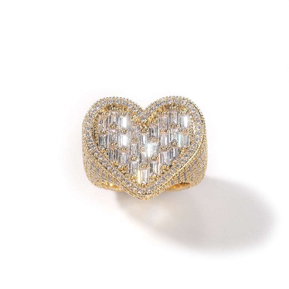 Shelltier Gold / 6 BAGUETTE HEART RING | 6 COLORS