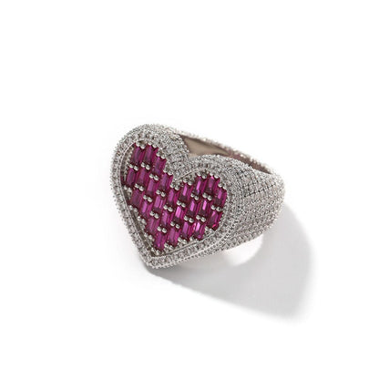 Shelltier Ruby / 6 BAGUETTE HEART RING | 6 COLORS