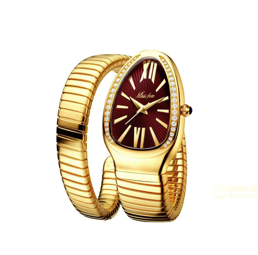 Shelltier GOLD / BURGUNDY DAVINA WATCH | MISSFOX SERIES