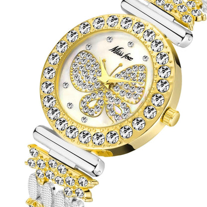 Shelltier Silver&Gold ELEGANT BUTTERFLY WATCH | MISS FOX SERIES